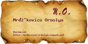 Mrákovics Orsolya névjegykártya